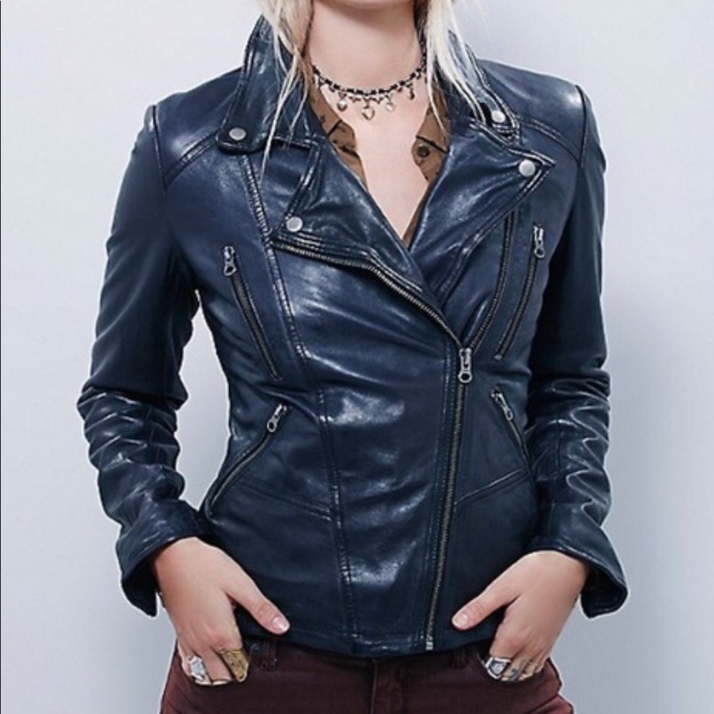 Free people Moro leather jacket
